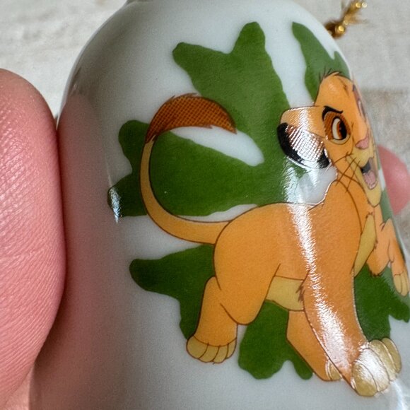 Lion King Simba Cub Grolier Collectibles Disney Porcelain Christmas Bell - Picture 6 of 10
